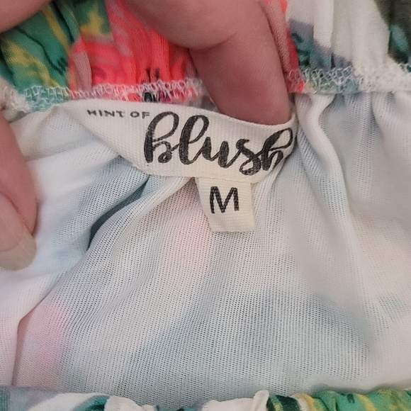 Hint of Blush Floral Off-Shoulder Dress - Picture 5 of 6